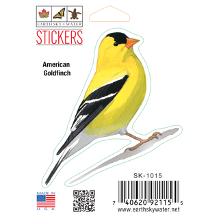 American goldfinch stickers with permanent clear adhesive for backyard bird ID