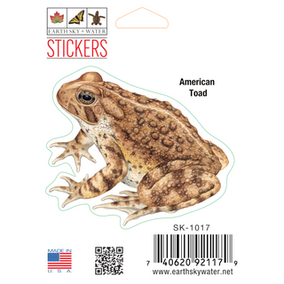 American toad stickers made in the USA highlighting an amphibian species