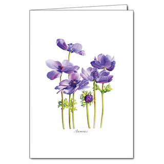 Anemones greeting card with delicate floral movement
