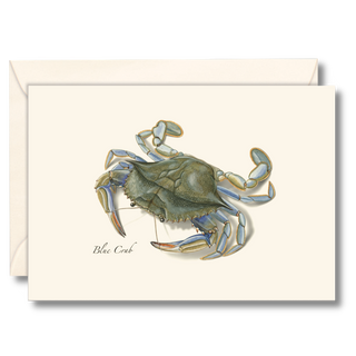 Blue crab notecard inspired by coastal estuaries