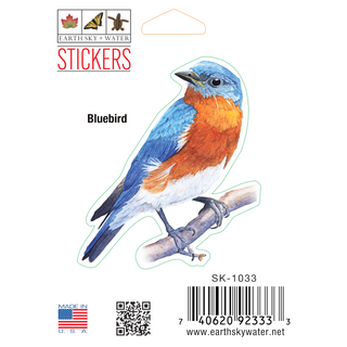 Bluebird stickers with vibrant color highlighting a familiar North American bird