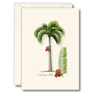 Christmas palm notecard with a festive coastal feel