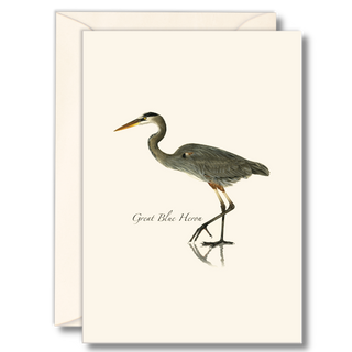 Great blue heron notecard inspired by wetland habitats