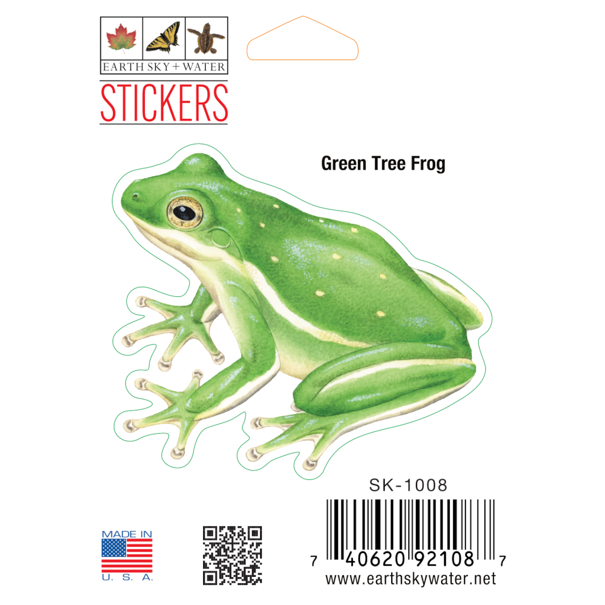 Tree Frog Sticker Stickers - Green Tree Frog – Earth Sky + Water