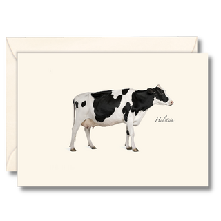 Holstein cow notecard inspired by pastoral farm landscapes