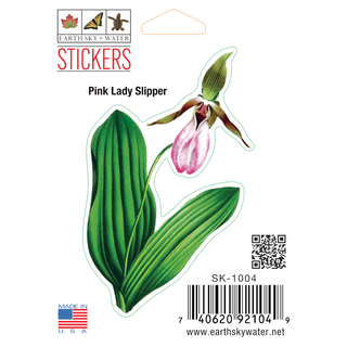 Lady slipper stickers with vibrant color highlighting a native orchid species