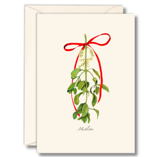 Mistletoe notecard celebrating a classic winter plant