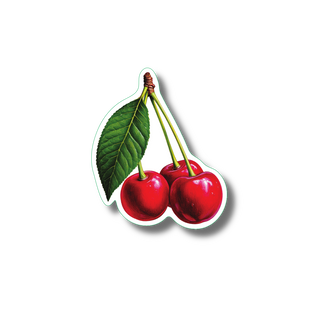 Montmorency cherry stickers made in the USA highlighting a fruit tree species