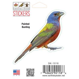 Painted bunting stickers with vibrant, long-lasting color for bird species reference