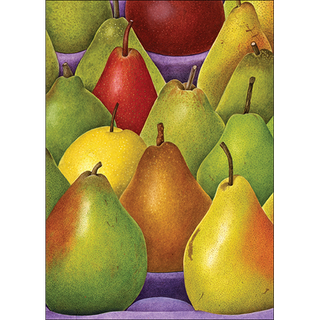 Pears greeting card inspired by orchard favorites, blank inside and thoughtfully printed
