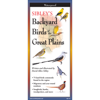 Portable waterproof guide with beautifully illustrated backyard birds of the Great Plains.