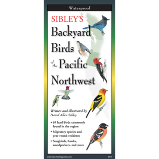 Waterproof laminated guide highlighting backyard birds of the Pacific Northwest.