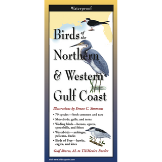 Durable waterproof guide featuring coastal birds of the Northern and Western Gulf Coast.