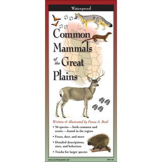 Durable folding guide featuring common mammals found throughout the Great Plains region.