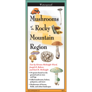 Pocket field guide with detailed illustrations of common mushrooms in the Rocky Mountain region.