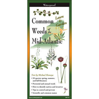 Durable laminated guide highlighting common weeds native to the Mid-Atlantic.