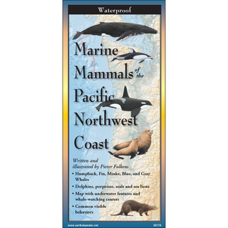 Waterproof laminated field guide showing marine mammals of the Pacific Northwest Coast.
