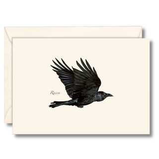 Raven notecard capturing the intelligence of this iconic bird