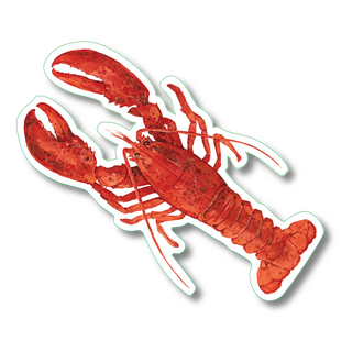 Red lobster stickers with vibrant color featuring a coastal crustacean species