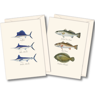 Saltwater fish notecard assortment inspired by ocean life