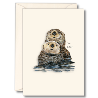 Sea otter notecard capturing marine wildlife moments, made in the USA