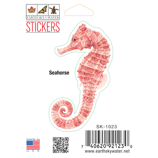 Seahorse stickers made in the USA highlighting a marine fish species