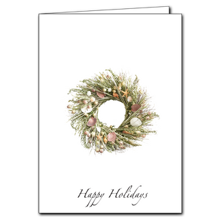 Seaside wreath greeting card inspired by coastal plants, blank inside and perfect for thoughtful notes