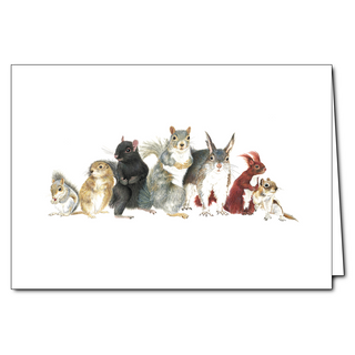Squirrels greeting card capturing playful woodland moments