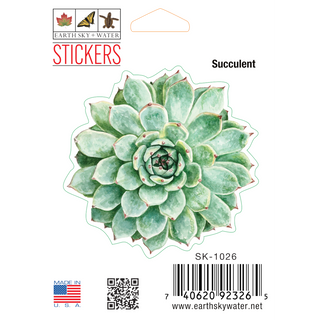 Succulent stickers made in the USA highlighting a drought-tolerant plant