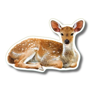 White-tailed deer stickers with permanent clear adhesive for mammal ID reference